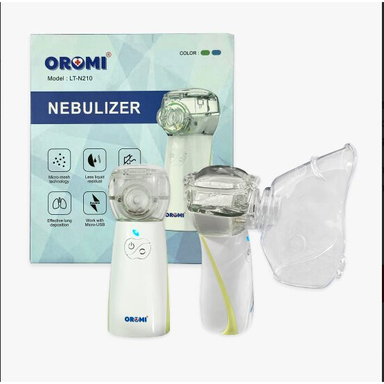 Máy xông khí dung cầm tay OROMI LT-N210 - Xông mũi họng lưới nano không tiếng ồn cao cấp