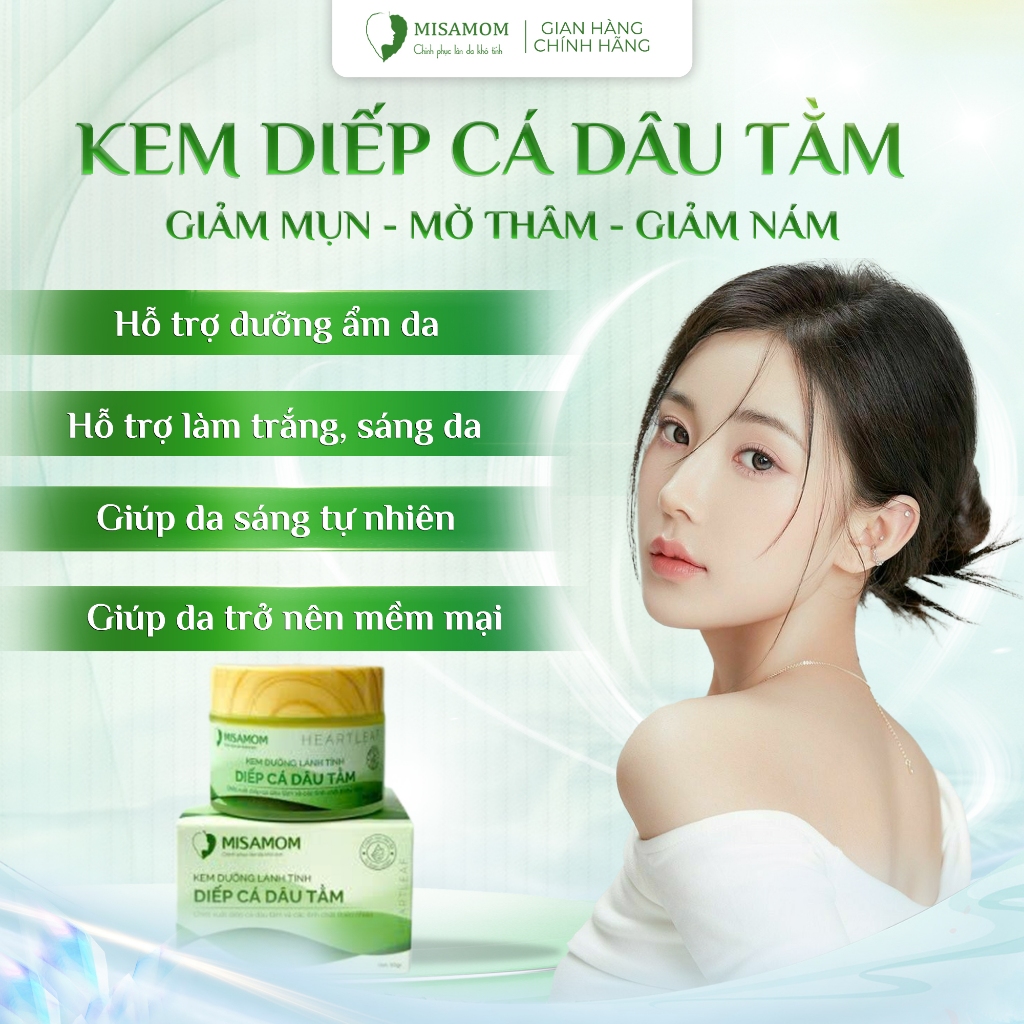 Kem diếp cá dâu tằm Misamom - Hỗ trợ giảm mụn - Dưỡng ẩm da - Ngừa Thâm Sạm