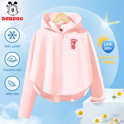 Áo choàng nắng cho bé Bobdog chất liệu vải lạnh thoáng mát in hình Labubu cho bé