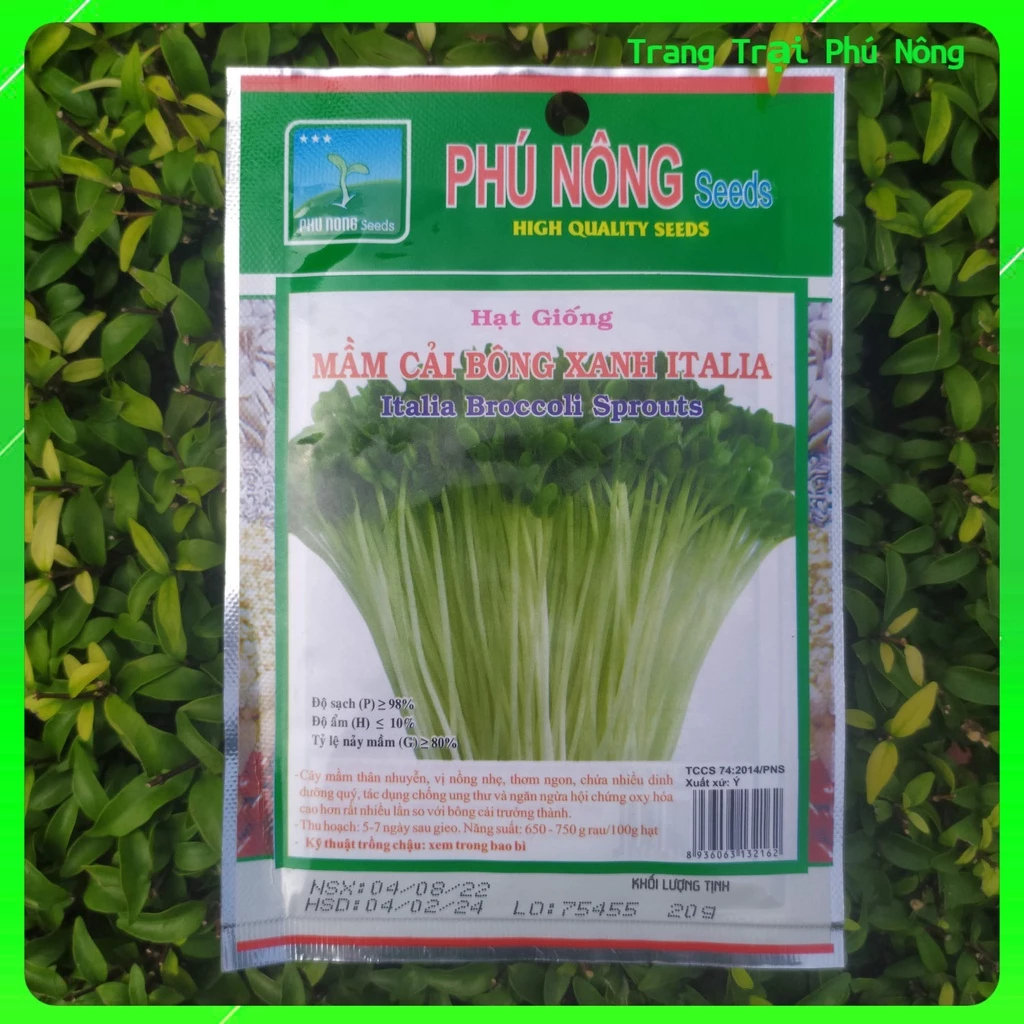 Hạt Giống Mầm Bông Cải Xanh Italia Phú Nông - Gói 20g - Italia Broccoli Sprouts