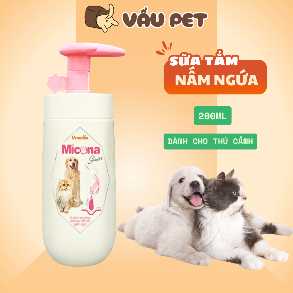 Sữa Tắm Trị Nấm Cho Chó Mèo Micona Vemedim 200ml - Sữa Tắm Chó Mèo Ngừa Viêm Da Vẩu Pet Shop