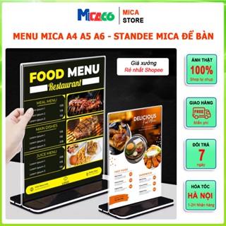 Kệ Mica, Menu Mica A4 A5 A6, standee mica, Bảng Mica Để Bàn Kệ Mica Trưng Bày Qr code Để Bàn - MICA66