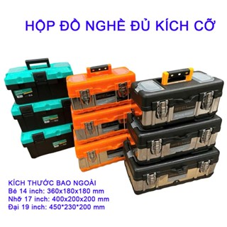 Hộp đựng dụng cụ, thùng đồ nghề đa năng đủ kích cỡ 14 inch 17 inch 19 inch - Viền inox chống vỡ