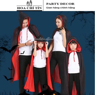 Áo choàng đỏ đen hóa trang Dracula ma ca rồng phù thủy Halloween