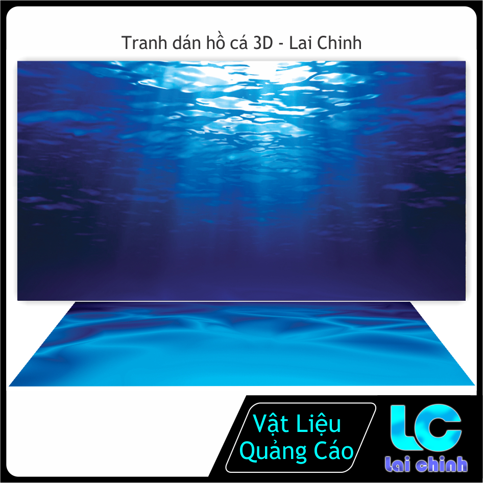 Decal dán hồ cá biển xanh_Tranh 3D dán Hồ Cá_sẵn keo_SH 100