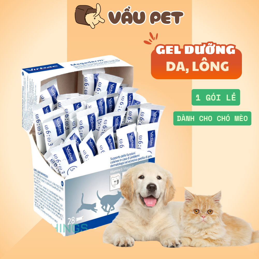 Gel Dinh Dưỡng Virbac Megaderm Giúp Mượt Lông, Da Và Giảm Ngứa Chó Mèo (Gói 4ml)