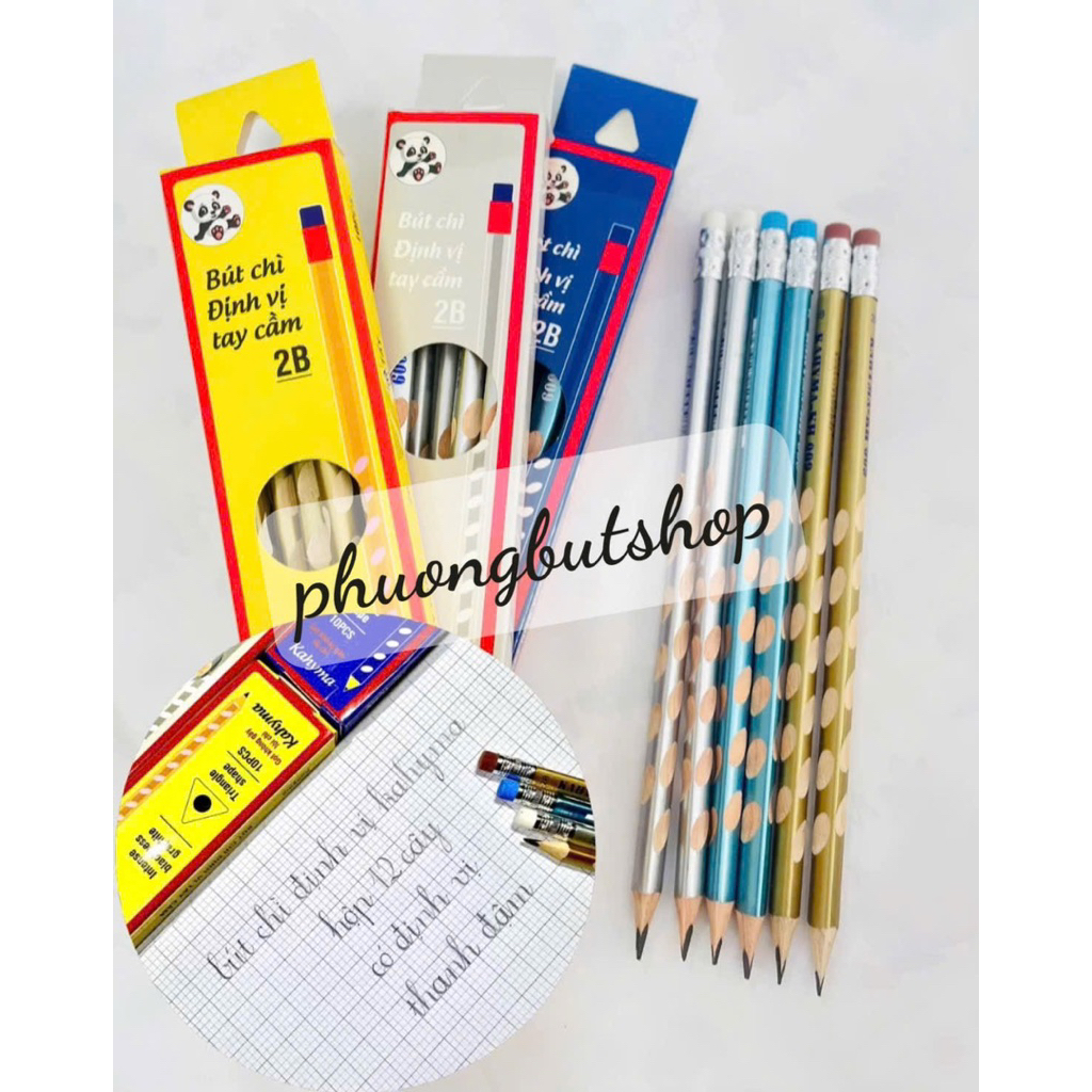 Hộp 10 cây bút chì định vị Kahyma KH-009, bút chì định vị, bút chì thanh đậm