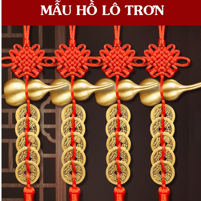 Dây Đồng Xu Ngũ Đế Hồ Lô Đồng Treo Phong Thủy Decor Mang Lại May Mắn Tài Lộc