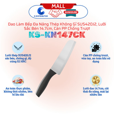 [HỎA TỐC] Dao làm bếp đa năng SUNHOUSE KS-KN147CK - Thép không gỉ SUS420J2 - Hàng chính hãng