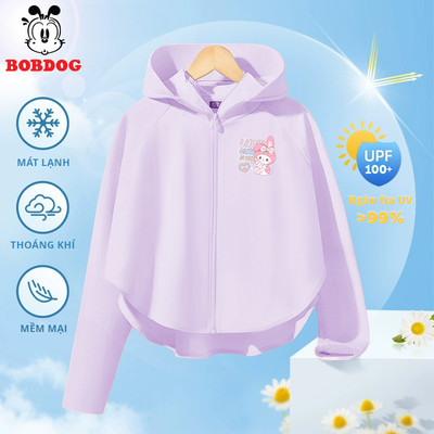 Áo chống nắng bé gái Boobdog, áo khoác chất liệu thun lạnh mát mẻ, áo nắng in hình THỎ cho bé