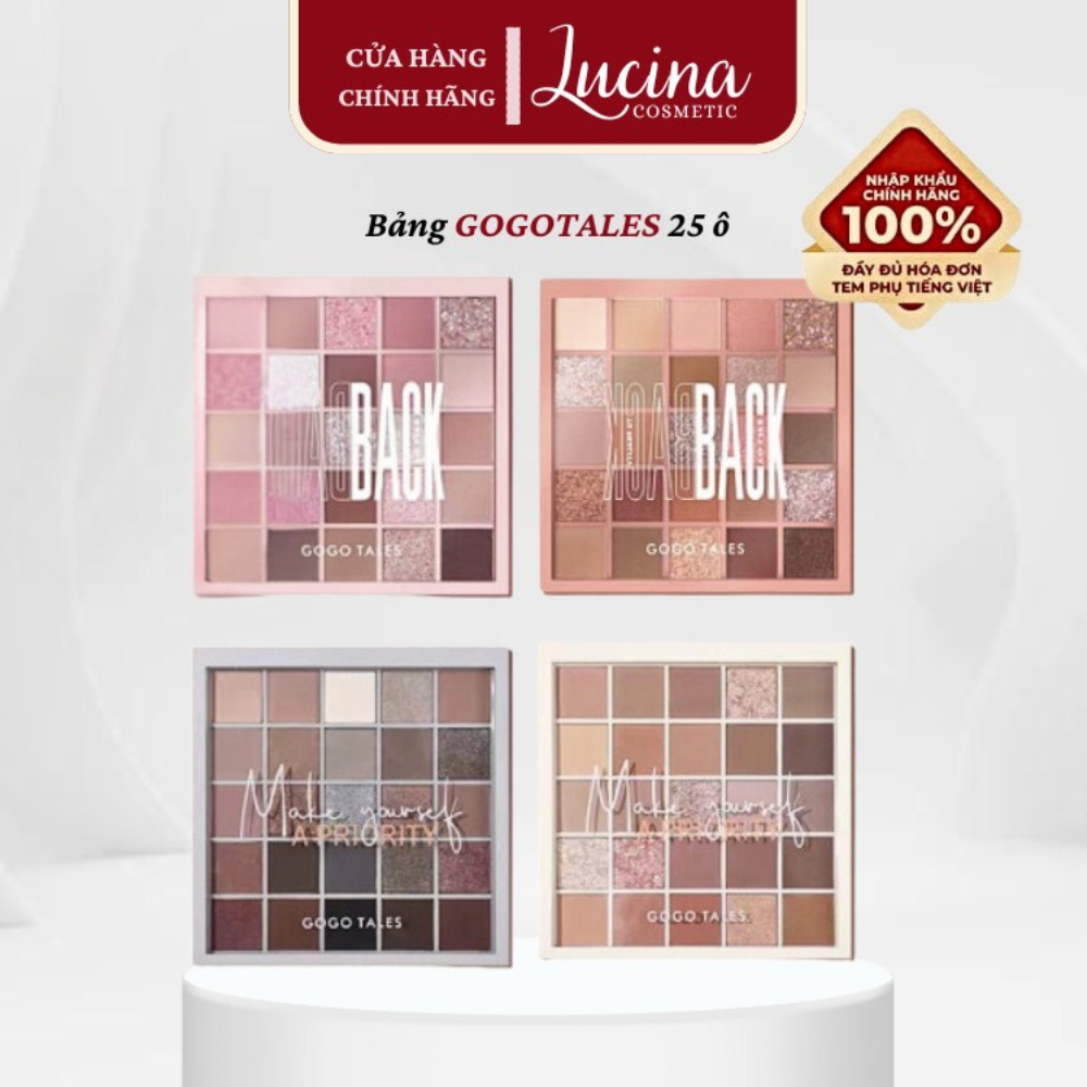 Bảng Phấn Mắt GOGO TALES 25 Ô, Bảng Màu Mắt Makeup Nội Địa Trung Chất Phấn Mềm Mịn, Lâu Trôi