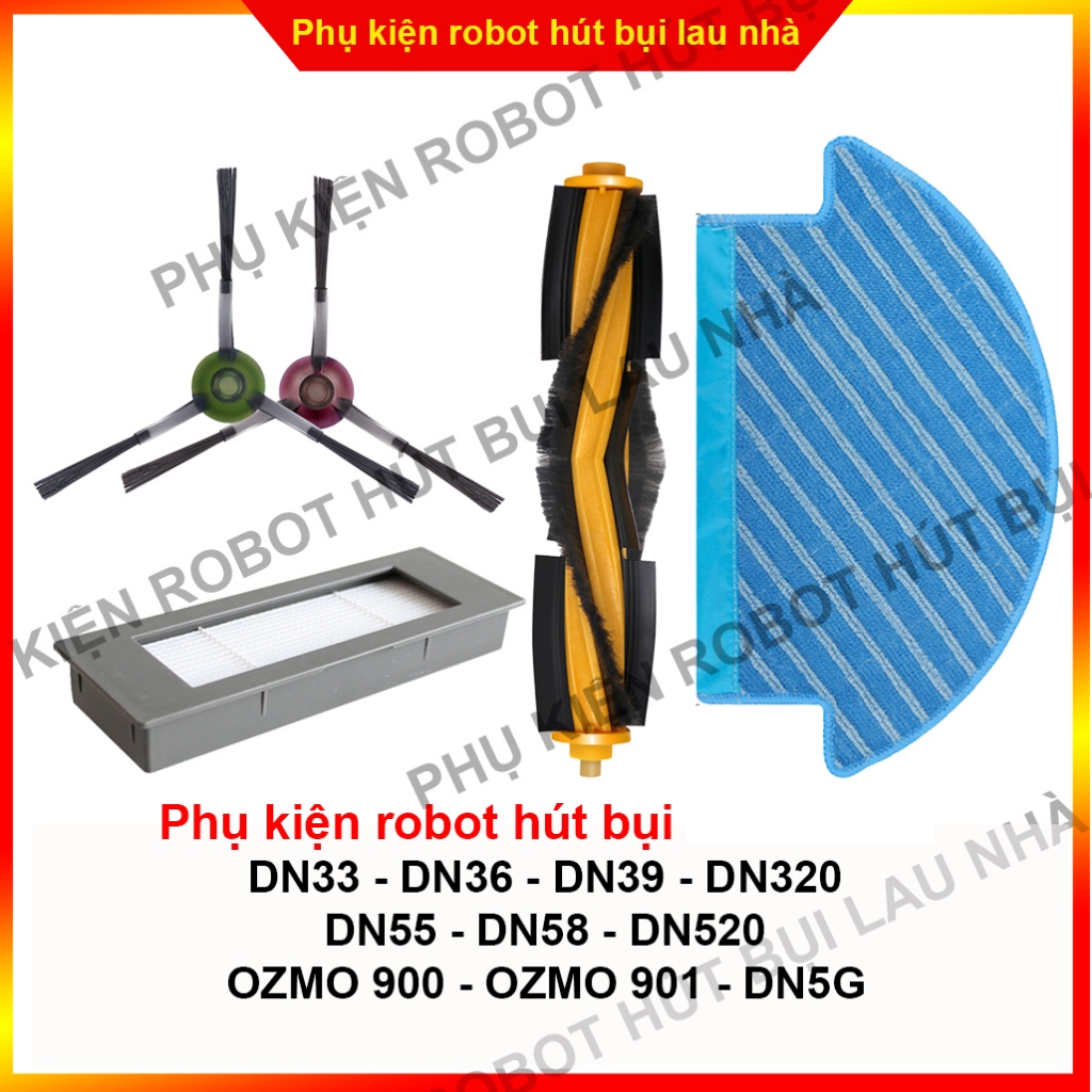 Chổi cạnh, chổi chính, khăn lau, Lọc bụi robot hút bụi DN55, DN33, DN520, DN58, DN36, DN39, DN320, OZMO 900, DN5G