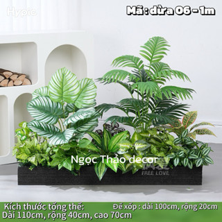 Bồn cây tiểu cảnh giả , cây kèm mút xốp cắm, không kèm chậu, cây tiểu cảnh, hoa giả cảnh hàng rào