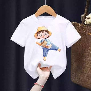 Áo thun cho bé trai MÀU TRẮNG chất cotton mịn mát đủ size từ 5-90kg-Đồng Phục Gia Linh
