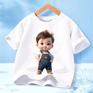 Áo thun cho bé trai MÀU TRẮNG chất cotton mịn mát đủ size từ 5-90kg-Đồng Phục Gia Linh
