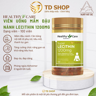   NK Úc  Viên uống mầm đậu nành điều hòa nội tiết Super Lecithin Healthy Care 100 viên - TD Shop 