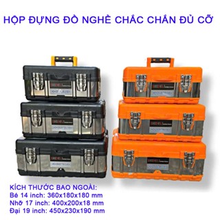 Hộp đựng dụng cụ, thùng đồ nghề đa năng đủ kích cỡ 14 inch 17 inch 19 inch - Viền inox chống vỡ