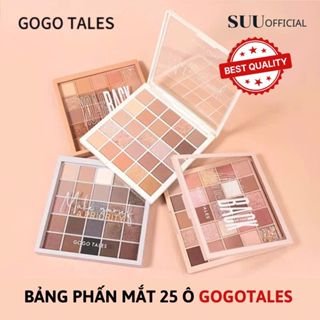 Bảng Phấn Mắt GOGO TALES, Bảng Mắt 25 Ô Make Up Cá Nhân Và Chuyên Nghiệp Tông Hồng Cam Lâu Trôi Bền Màu
