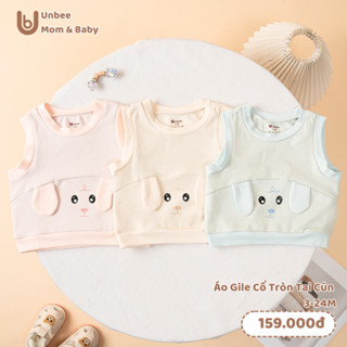  Áo gile cho bé sơ sinh UNBEE cổ tròn phối tai gấu - Áo gile cho bé trai bé gái  QA217  
