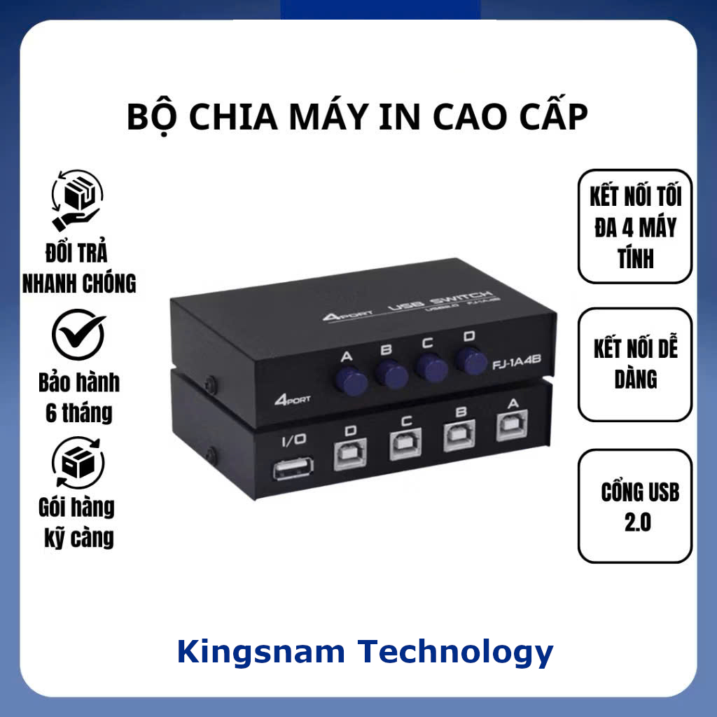 Bộ Chia Máy In Cao Cấp 1 Ra 2 Cổng 1 Ra 4 Cổng Bộ Chuyển Đổi 1 Máy In Dùng 2 Máy Tính 1 Máy In Dùng 4 Máy Tính