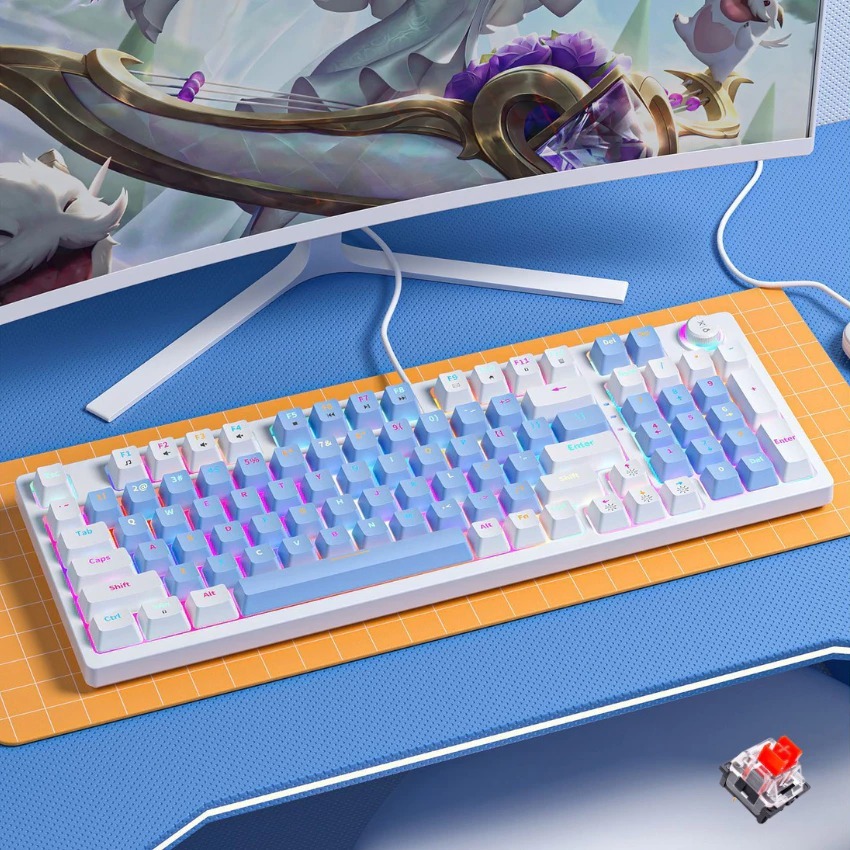 Bộ Bàn Phím Cơ Za981 và Chuột S50 Full Size 98 Key - Có Hotswap - Red switch - Có nút điều chỉnh độ sáng | BigBuy360 - bigbuy360.vn