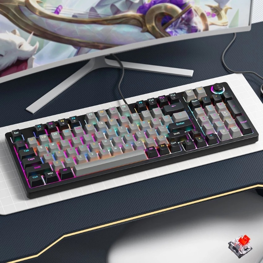 Bộ Bàn Phím Cơ Za981 và Chuột S50 Full Size 98 Key - Có Hotswap - Red switch - Có nút điều chỉnh độ sáng | BigBuy360 - bigbuy360.vn