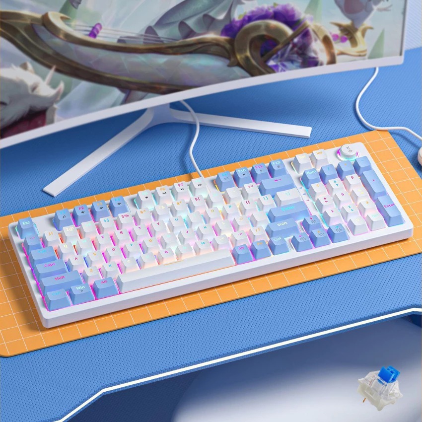 Bộ Bàn Phím Cơ Za981 và Chuột S50 Full Size 98 Key - Có Hotswap - Red switch - Có nút điều chỉnh độ sáng | BigBuy360 - bigbuy360.vn