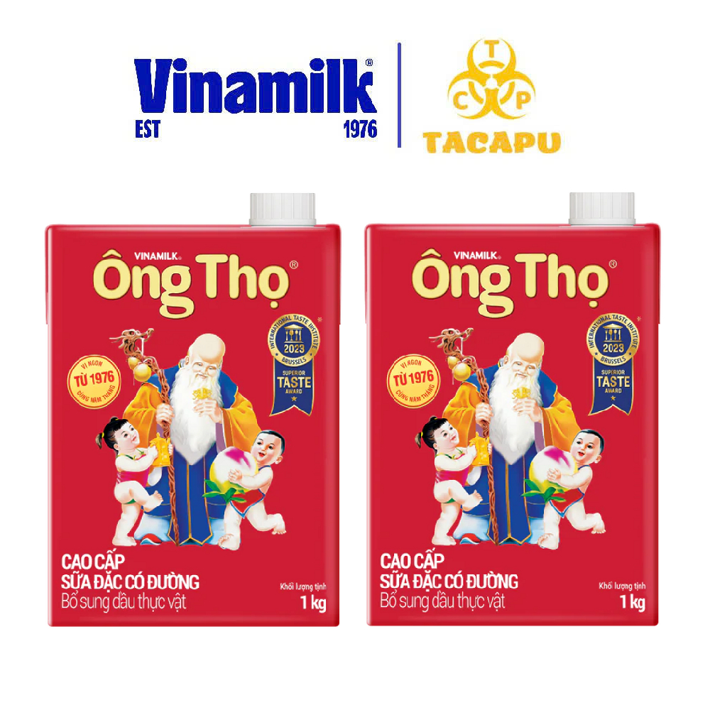 Combo 02 Hộp Sữa Đặc Ông Thọ Đỏ Hộp Giấy 1Kg Có Nắp Vặn - Vinamilk - TACAPU 