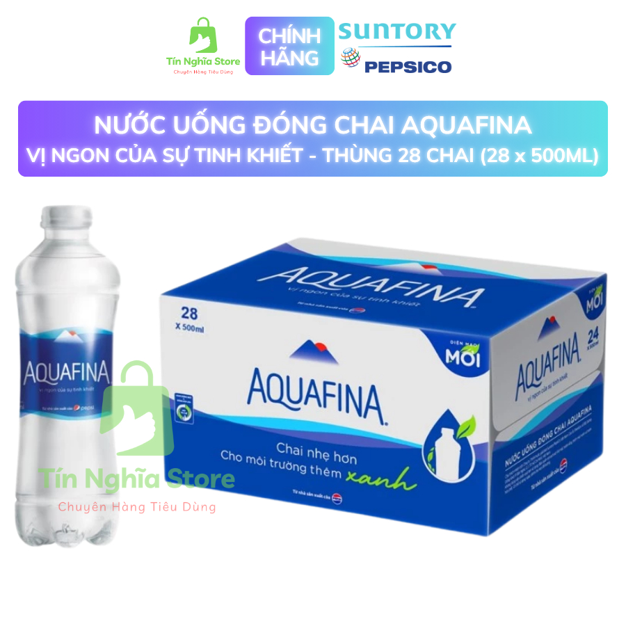 Nước Uống Tinh Khiết Aquafina - Thùng 28 Chai x 500ML