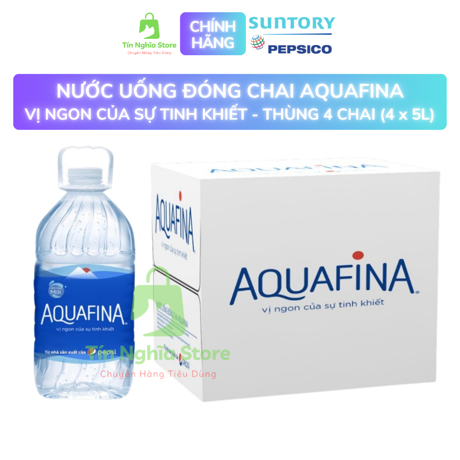 Nước Uống Tinh Khiết Aquafina - Thùng 4 Chai x 5L