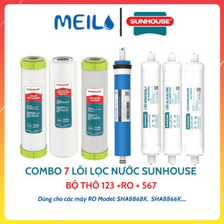  Combo 7 Lõi Lọc Nước SUNHOUSE Dạng Cắm Nhanh Gồm Bộ Thô 123 Ro Nano Far Alkaline Máy Có Model SHA8866K,SHA8878K SH... 