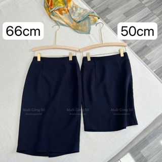 Váy bút chì công sở 1 lớp không cạp chiết ly eo co dãn tốt 4 chiều, chân đầm dài 50cm và 63cm bigsize cùng vải áo vest