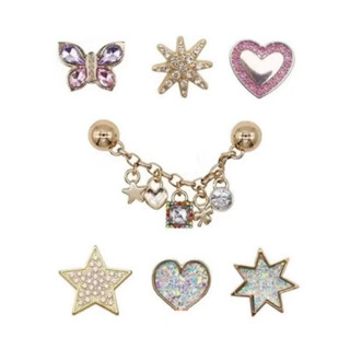   CHÍNH HÃNG Set Cha.rm Đá Kim Loại Nữ Gắn Sục Dép Gồm 1 Dây Và 6 Hình 