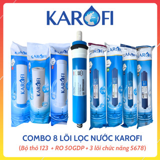  Combo 8 Lõi Lọc Nước Karofi Gồm Bộ Thô 123 RO50GPD T33 Min Far Nano Dùng Cho Máy Lọc Nước RO 