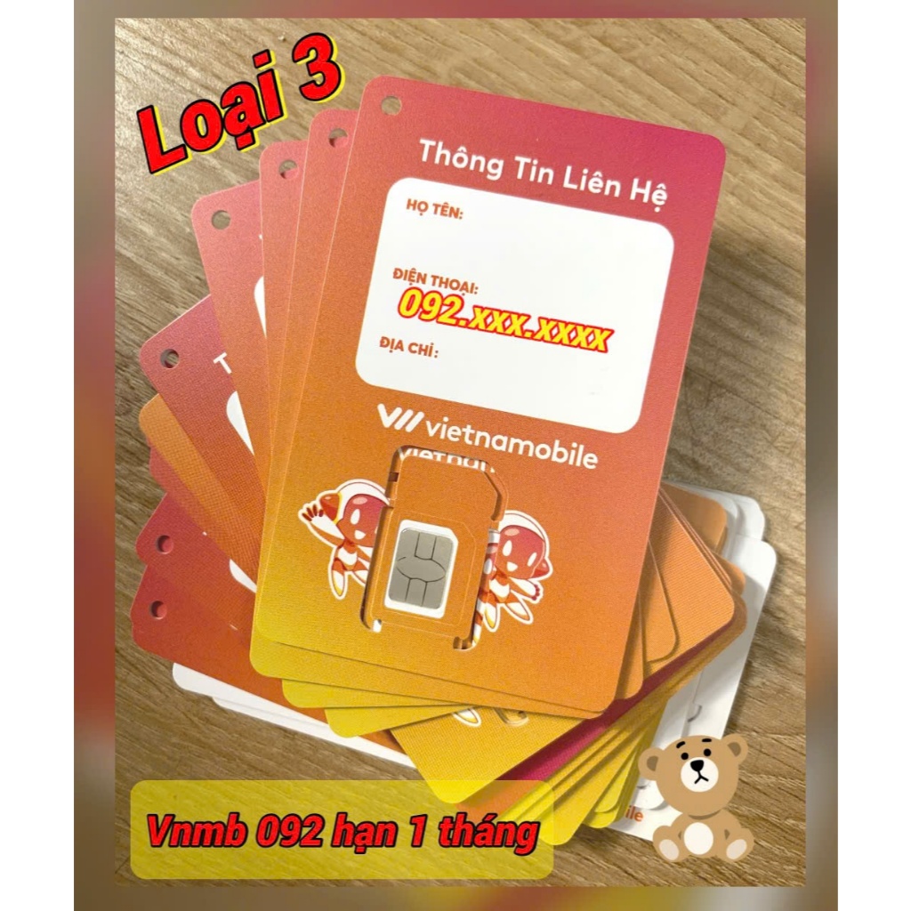 Sim VNMB 092 nghe gọi tạo tài khoản