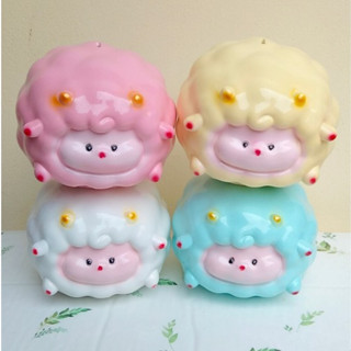 Óng tiết kiệm Cừu mây bông siêu dễ thương, lợn đất, heo tiết kiệm trang trí, làm quà tặng ý nghĩa