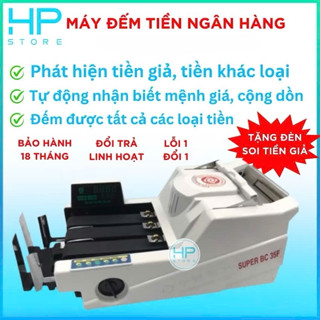 Máy đếm tiền ngân hàng XD BC 35F, phát hiện tiền khác loại, tiền giả siêu chuẩn, BH 18tháng