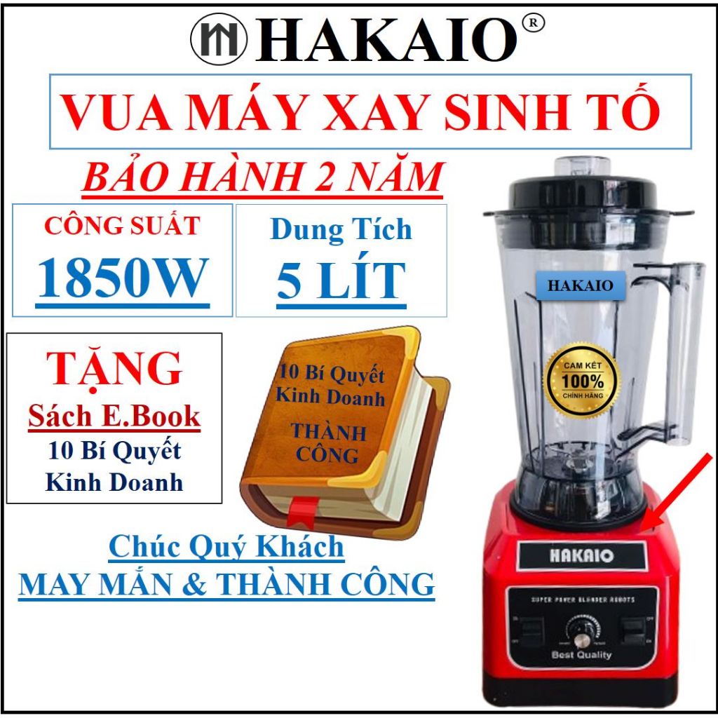 Máy xay sinh tố HAKAIO HK-5500 Xay đa năng xay sữa hạt, sinh tố cối xay bảo hành động cơ 2 năm