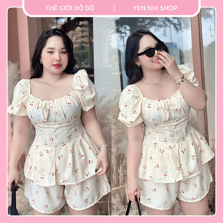 Set dồ bộ nữ bigsize45-90kg ÁO KIỂU HOA NHÍ + QUẦN ĐÙi