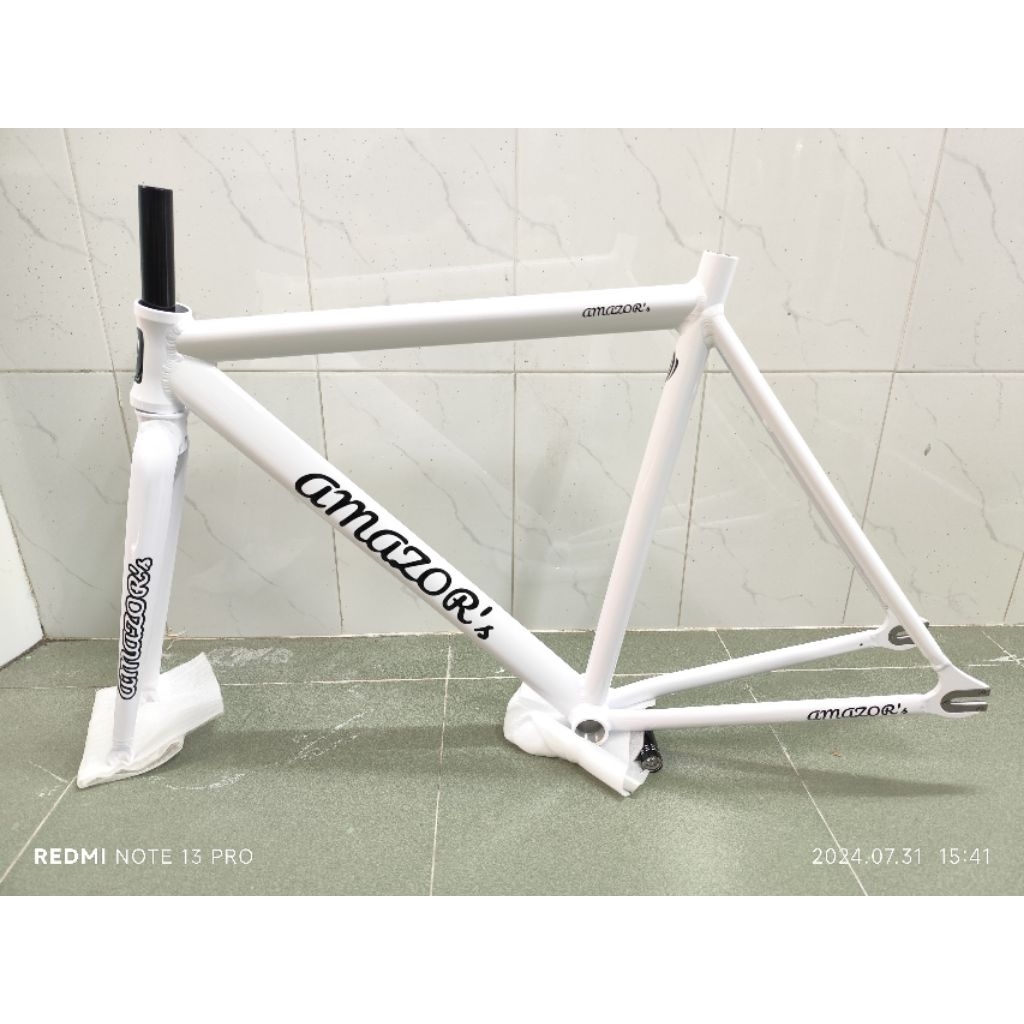 Sườn xe fixed gear nhôm - khung fixed gear (kèm chén cổ bạc đạn và khuê quay)