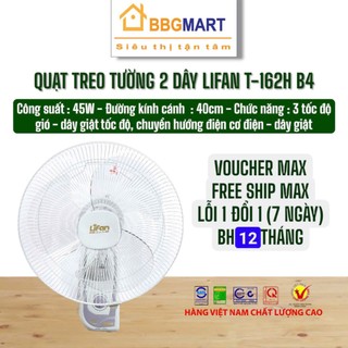 Quạt treo tường 2 dây lifan t-162h 45w i yanfan tc408 motor dây đồng 100% 7 cánh 400mm 47w bh 36th