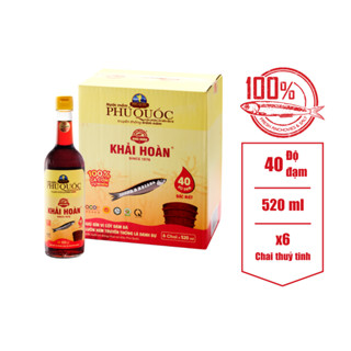  Nước Mắm Phú Quốc Khải Hoàn Hộp 6 Chai Thủy Tinh 520ml 