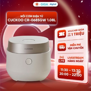  Nồi cơm điện tử Cuckoo CR-0685GW 1.08L - Công suất 630W - Điều khiển cảm ứng - Nấu cơm cháo gạo lứt hầm ủ sữa chua... 