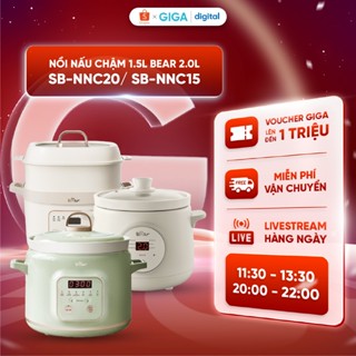Nồi Nấu Chậm 1.5L Bear 2.0L SB-NNC20/ SB-NNC15 - Phiên bản tiếng Việt - Dễ sử dụng - 6 chức năng nấu sẵn