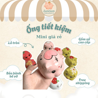 Heo Đất Tiết Kiệm MINI Gốm Sứ Lỗ Tròn Giá Rẻ – Mẫu Ngẫu Nhiên Dễ Thương – Quà Tặng Cho Bé - SamSam Ceramics
