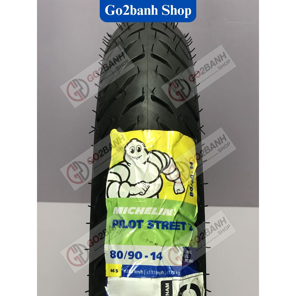 Vỏ Michelin Pilot Street 2 80/90-14, 90/90-14, 100/90-14, 80/90-16 vỏ xe Vision, Airblade, Pcx cũ, S