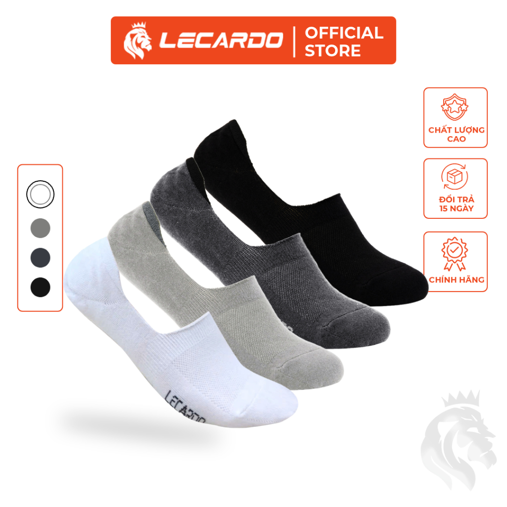 Tất Lười Nam Kháng Khuẩn Khử Mùi LECARDO, Vớ Lười Nam Thấm Hút Tốt LS08