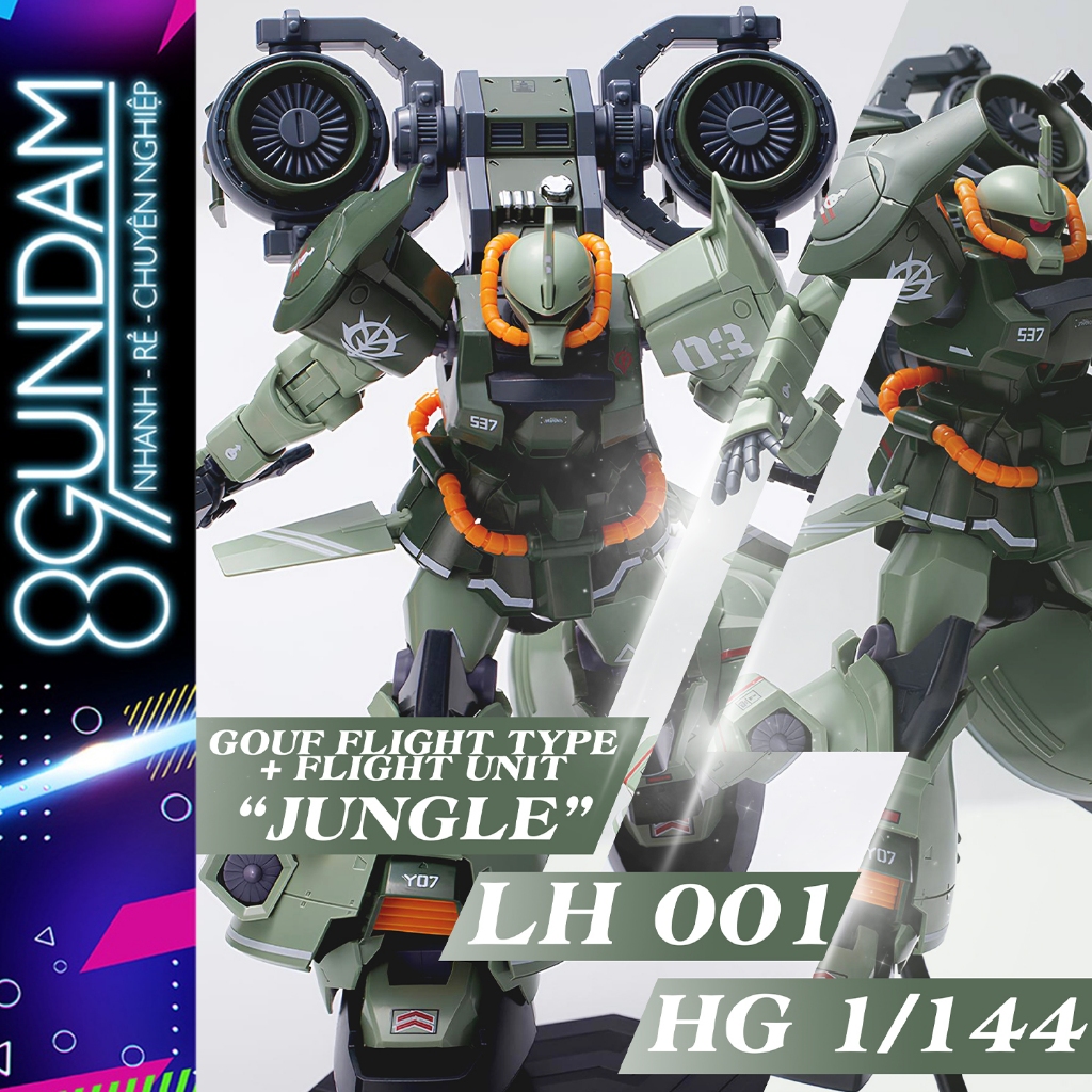 [CÓ SĂN] Mô Hình Lắp Ráp HG LH001 Gouf Flight Type + Flight Unit - Jungle Edition (tặng decal nước)