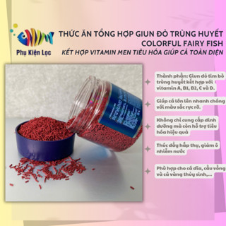 Thức ăn tổng hợp giun đỏ trùng huyết Colorful Fairy Fish kết hợp Vitamin men tiêu hóa giúp cá toàn diện