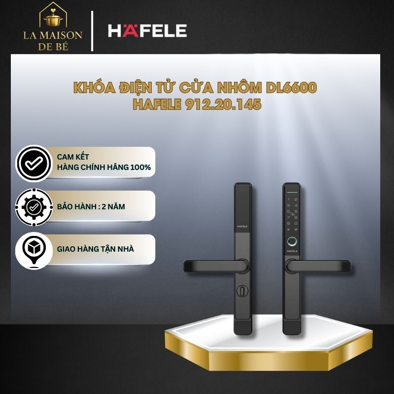 Khóa Điện Tử Cửa Nhôm Hafele DL6600 912.20.145 - Phương Thức Mở Khóa Linh Hoạt, An Toàn - LMS